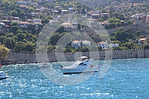 Panorama of Alanya castle in Turkey.