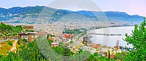 Panorama of Alanya resort from Castle hill