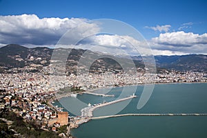 Panorama of Alanya, Turkey.