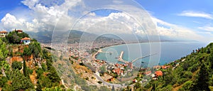 Panorama of Alanya Turkey from fortress