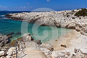 Panorama of Alaties Beach, Kefalonia, Greece photo