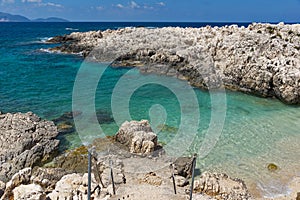 Panorama of Alaties Beach, Kefalonia, Ionian islands, Greece photo