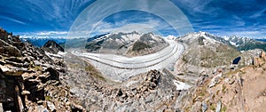 Panorama of the Aletsch glacier from Eggishorn