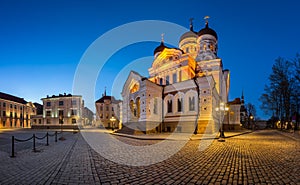 Panorama of Alexander Nevsky Cathedral in the Evening, Tallinn