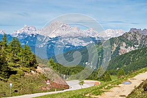 Panorama of the Alpes at the Falcade in Dolomites, Trentino Alto Adige. Italy photo