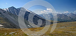 Panorama of the Altai Mountains. The view from the pass Karaturek photo