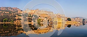 Panorama of Amer (Amber) fort, Rajasthan, India