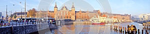 Panorama from Amsterdam with the Central Station the Netherla
