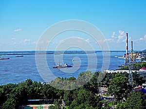 Panorama of Amur in Khabarovsk