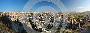 Panorama of ancient cave city of Goreme in Cappadocia, Turkey