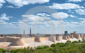 Panorama of an ancient city of Khiva, Uzbekistan photo