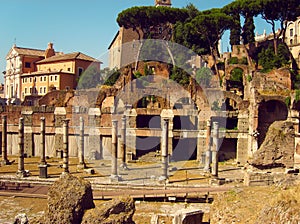 Panorama of ancient Rome, Italy