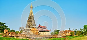 Panorama of ancient shrines in Ava, Myanmar