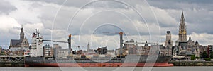 Panorama on Antwerp by the Scheldt