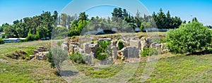 Panorama of archaeological park in Carthage, Tunisia