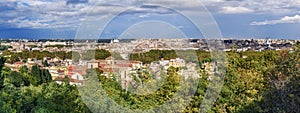Panorama Arial view of Rome city from Janiculum hill, Terrazza del Gianicolo. Rome. Italy photo