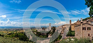 Panorama of Assisi in Italy