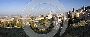 Panorama of Assisi and Umbria countryside photo