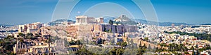Panorama of Athens with the Acropolis hill, Greece