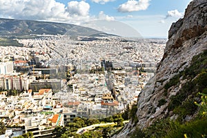 Panorama of Athens from Lycabettus. Lycabettus also known as Lycabettos, Lykabettos or Lykavittos - a mountain in central Athens