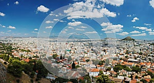 Panorama of Athens megalopolis,Greece photo