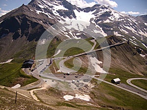 Panorama of the Austria Alps from the Grossglockner high Alpine Road