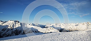 Panorama of the Austrian ski resort of Ischgl.