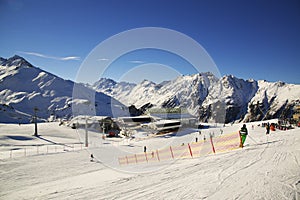 Panorama of the Austrian ski resort of Ischgl.