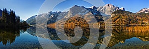 Panorama of autumn Grundlsee lake