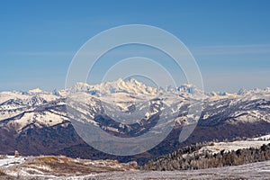 Panorama autumn landscape in Altai mountains.