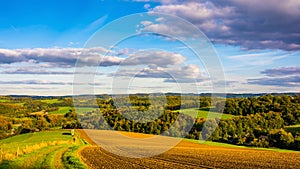 Panorama of an autumn landscape in Germany