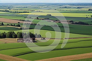 Panorama background of fields and meadows in different seasons ai generated