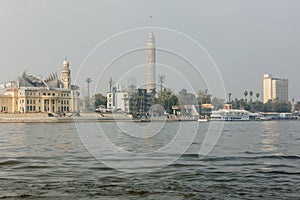 Panorama of the bank of the River Nile at Cairo