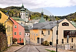 Panorama in Banska Stiavnica old mining city