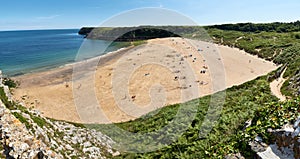 panorama of Barafundle Beach,Bay near Stackpole,Pembrokeshire,Wales,U.K