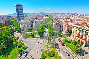 Panorama on Barcelona from Columbus monument. Military Governmen photo