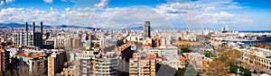 Panorama of Barcelona from Montjuic. Catalonia