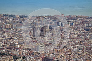 Panorama of Barcelona, Spain.