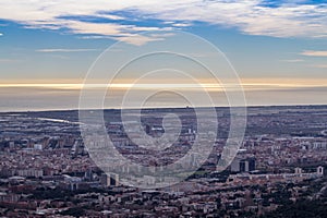 Panorama of Barcelona, Spain.