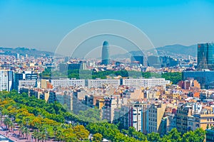 Panorama of Barcelona in Spain