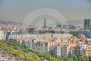 Panorama of Barcelona in Spain