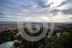 Panorama of Barcelona, Spain.