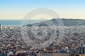 Panorama of Barcelona, Spain.