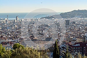 Panorama of Barcelona, Spain.