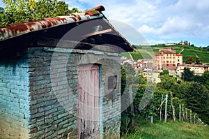 Panorama of Barolo piedmont,Italy