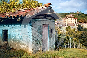 Panorama of Barolo piedmont,Italy