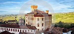 Panorama of Barolo piedmont,Italy