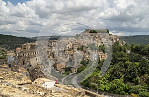 Panorama of baroque city Ragusa Ibla, Sicilia, Italy photo