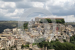 Panorama of baroque city Ragusa Ibla, Sicilia, Italy photo