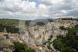 Panorama of baroque city Ragusa Ibla, Sicilia, Italy photo